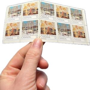 🎈4/$20 - #734a CANADA 1977 “Tom Thomson” 12¢ 10-Stamp Se-Tenant Plate Block.